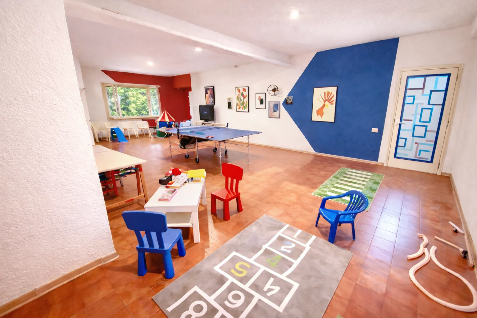 Colourful games room