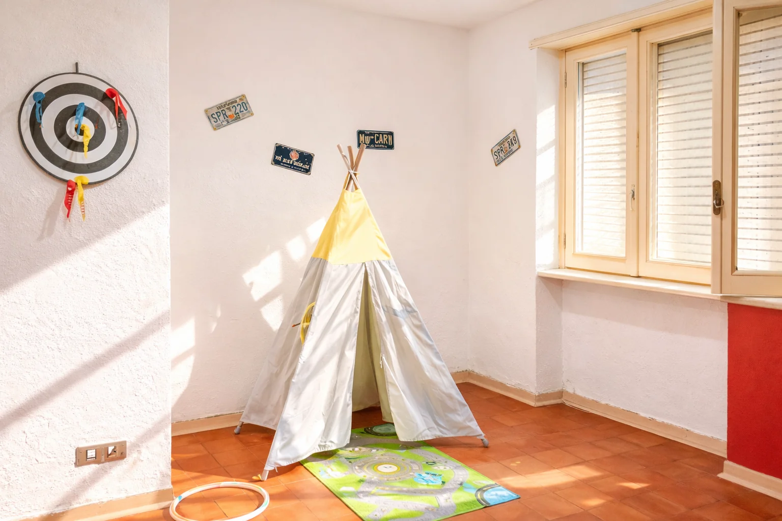 Play corner with kids' tent