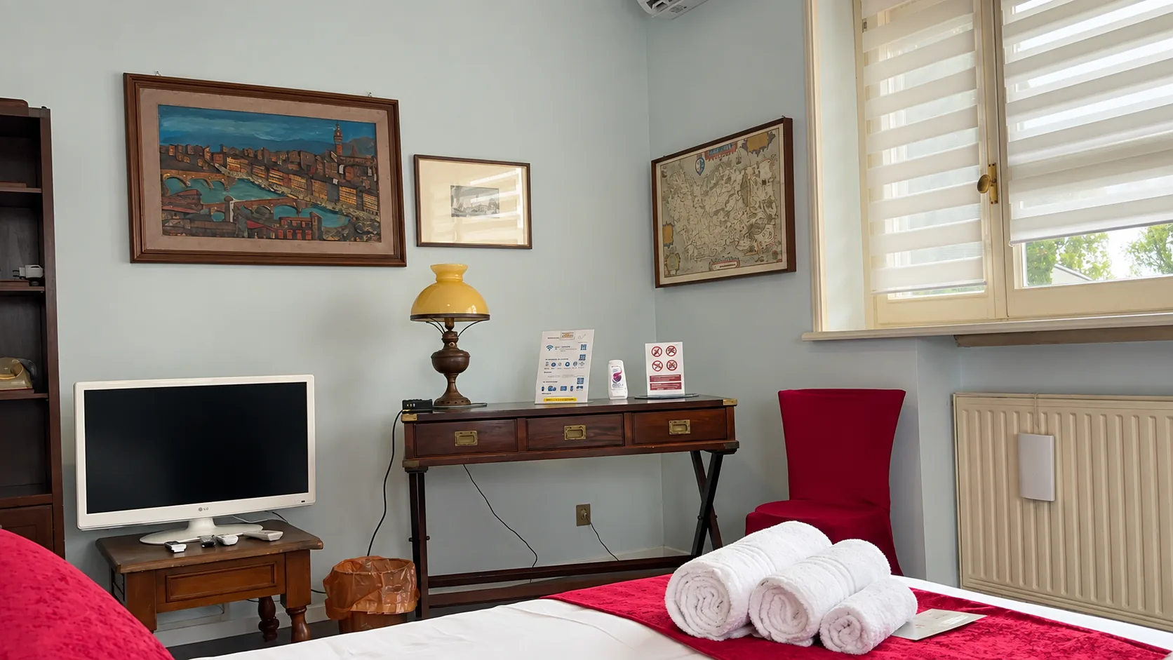 White Bedroom TV corner and paintings