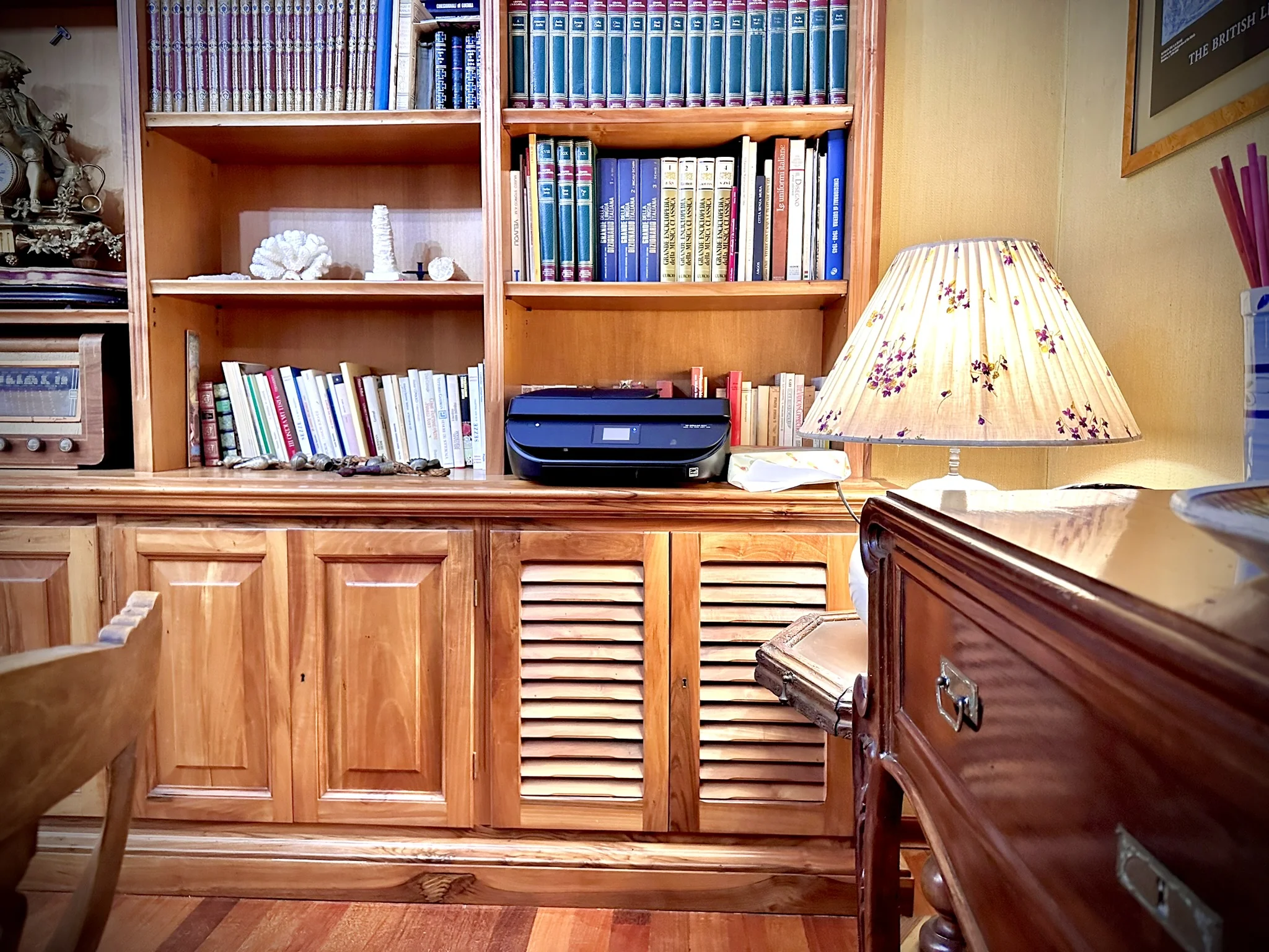 Study with bookcase and desk